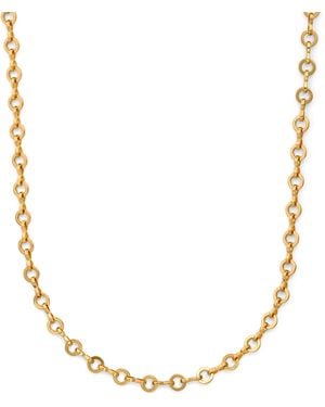 Azlee Medium Circle-Link Chain Necklace - Metallic