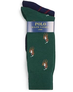 Polo Ralph Lauren Cotton-Blend Polo Pony Socks - Green