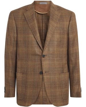 Corneliani Virgin Wool-Silk-Linen Blazer - Brown
