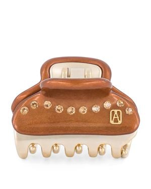 Alexandre De Paris Plated Crystal-Embellished Claw Hair Clip - Brown