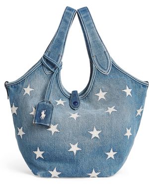 Polo Ralph Lauren Medium Denim Polo Play Tote Bag - Blue