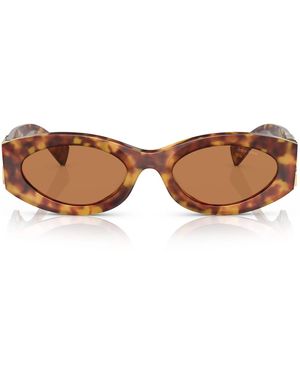 Miu Miu Acetate Oval Mu11Ws Sunglasses - Brown