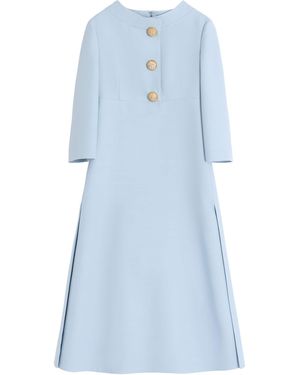 Valentino Wool-Silk Midi Dress - Blue