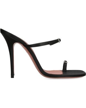 AMINA MUADDI Satin Heeled Sandals 105 - Black
