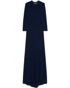 Tom Ford Cashmere-Silk-Blend Sheer Back Maxi Dress - Blue