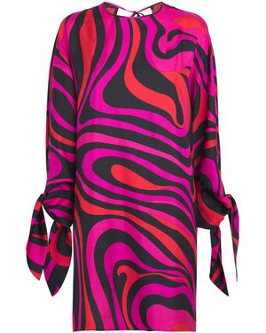 PUCCI Silk Fari Kaftan Mini Dress - Pink