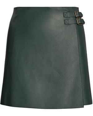 Ralph Lauren Lambskin Kyler Mini Skirt - Green