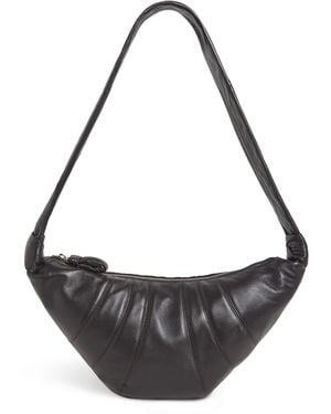 Lemaire Medium Grained Leather Croissant Shoulder Bag - Metallic