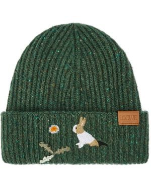 Loewe X Suna Fujita Wool-Blend Bunny Beanie - Green