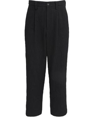 IM MEN Jacquard Shrink Trousers - Black