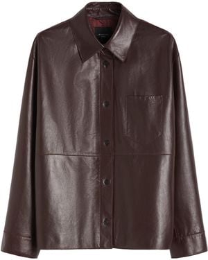 Weekend by Maxmara Nappa Leather Shirt Jacket - Brown