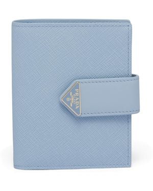 Prada Saffiano Leather Bifold Wallet - Blue