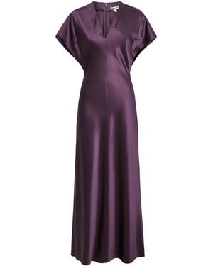 Veronica Beard Silk-Satin Redgrave Maxi Dress - Purple