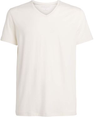 Derek Rose Basel V-Neck Lounge T-Shirt - White