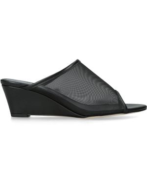 Aeyde Leather-Mesh Suzanne Wedge Sandals 55 - Black