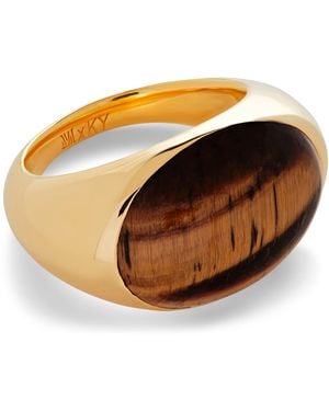 Monica Vinader X Kate Young Vermeil And Tiger's Eye Ring - Orange