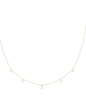 Astrid & Miyu And Diamond Pear Charm Necklace - White