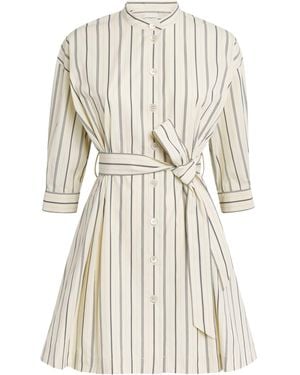 Claudie Pierlot Cotton Stripe Mini Dress - Natural