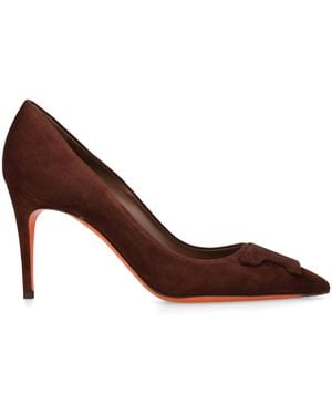 Santoni Suede Sibille Court Shoes 85 - Brown
