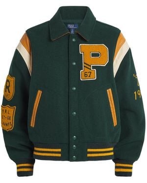 Polo Ralph Lauren Deep Wool Blend Varsity Jacket - Green
