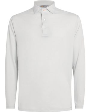 Kjus Stripe Soren Long-Sleeve Polo Shirt - White