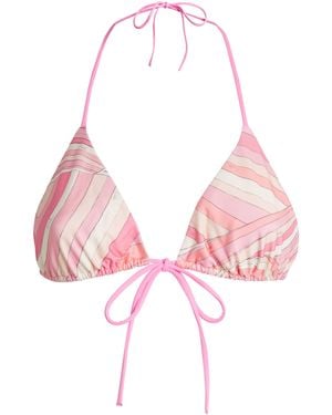 PUCCI Marmo Print Triangle Bikini Top - Pink