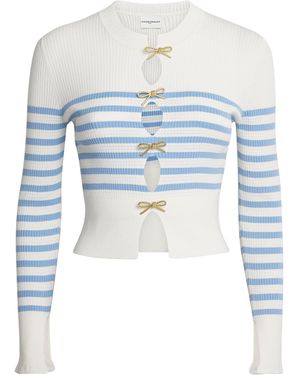 Claudie Pierlot Stripe Bow-Detail Jumper - Blue