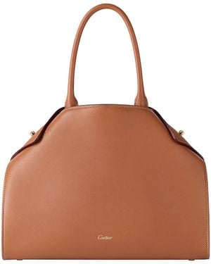 Cartier Small Leather Clash Tote Bag - Brown
