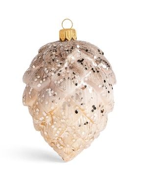 Harrods Glitter Acorn Tree Decoration - Natural