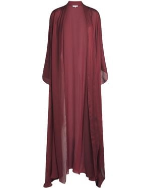 Abadia Chiffon Bisht Cloak - Red