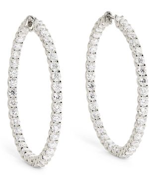 Harrods And Diamond Hoop Earrings - White