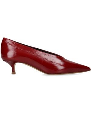 Le Monde Beryl Patent Leather Babouche Pumps 35 - Red