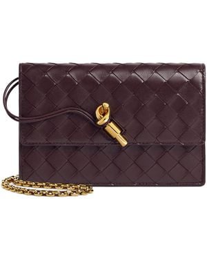 Bottega Veneta Leather Andiamo Cross-Body Bag - Purple