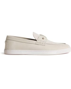 Christian Louboutin Chambeliboat Leather Boat Shoes - White