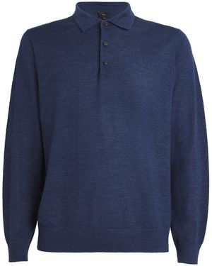 Vince Merino Wool Polo Shirt - Blue