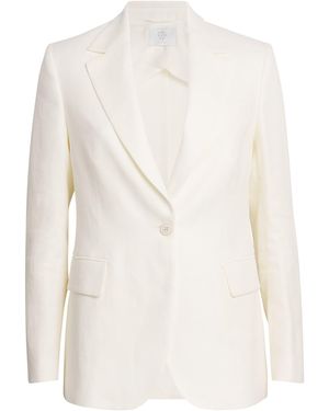 Eleventy Linen-Wool Single-Button Blazer - White
