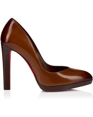Christian Louboutin Fannylove Alta Leather Court Shoes 120 - Brown