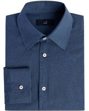 dunhill Cotton Chambray Formal Shirt - Blue