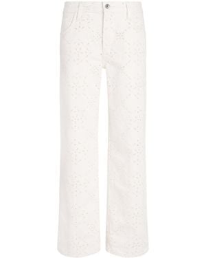 Citizens of Humanity Eyelet Lindz Easy Straight Jeans - White
