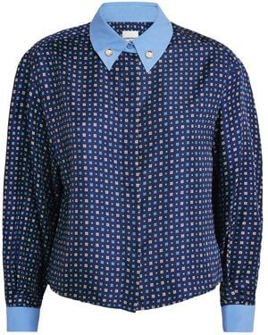 Claudie Pierlot Silk Printed Shirt - Blue