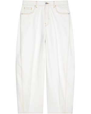 Givenchy Silk Barrel-Leg Trousers - White