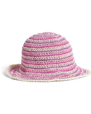 Missoni Crochet Stripe Bucket Hat - Pink