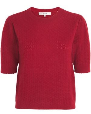 FRAME Cashmere Pointelle The Gathered Honeycomb Sweater