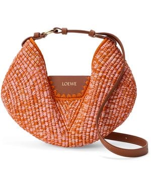 Loewe X Paula's Ibiza Medium Raffia Swing Shoulder Bag - Orange