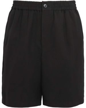 Ami Paris Mid-Rise Straight Shorts - Black