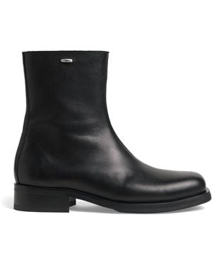 Our Legacy Leather Camion Ankle Boots - Black