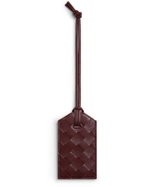 Bottega Veneta Leather Intrecciato Luggage Tag - Purple