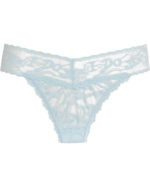 Hanky Panky Original Lace I Do Shimmer Thong - Blue