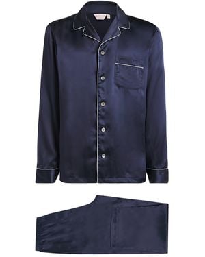 Derek Rose Silk Bailey Pyjama Set - Blue