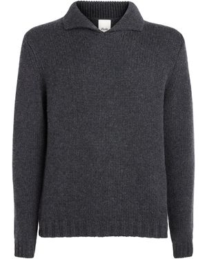 Allude Cashmere Collared Sweater - Black